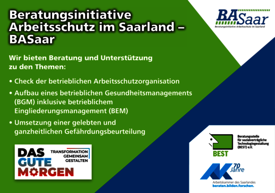 Beratungsinitiative  Arbeitsschutz im Saarland –  BASaar - 