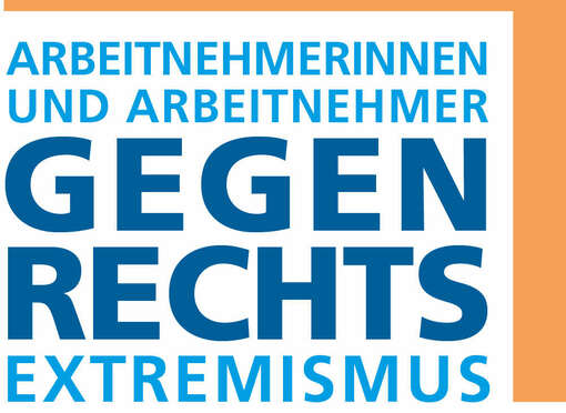 Logo "Arbeitnehmer*innen gegen Rechtsextremismus" mit dem entsprechenden Schriftzug
