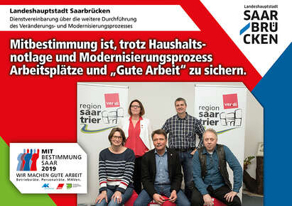 Ausstellerplakat der Landeshauptstadt Saarbrücken: Dienstvereinbarung über die weitere Durchführung des Veränderungs- und Modernisierungsprozesses