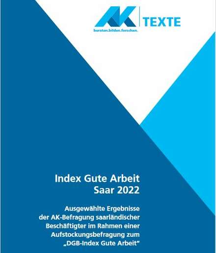 Titelblatt AK-Texte mit dem Schriftzug "AK-Texte - Index Gute Arbeit"