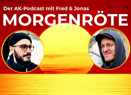 Schmuckbild, Podcast-Banner mit Foto von Jonas und Fred