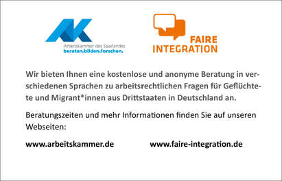 Logos der AK und von Faire Integration