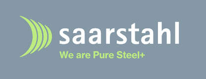 Saarstahl Logo mit grauem Hintergrund