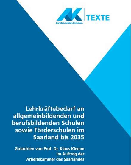 Titelblatt mit dem Schriftzug "Gutachten Prof. Dr. Klaus Klemm zum Lehrkräftebedarf"