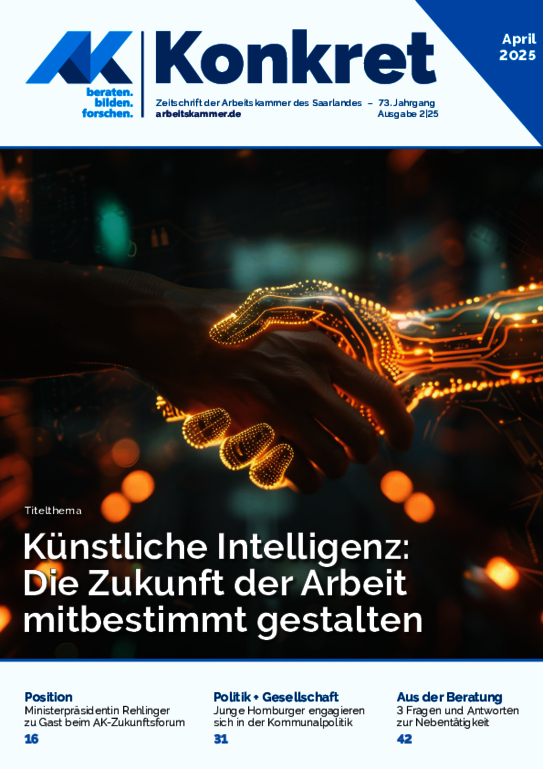 Künstliche Intelligenz: Die Zukunft der Arbeit mitbestimmt gestalten - AK-Konkret, Heft 2, April 2025