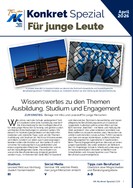 AK-Konkret Spezial,  "Für junge Leute" - Beilage Heft 2, April 2026