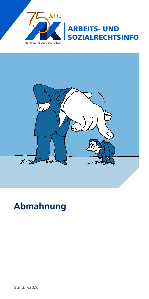 Abmahnung Abmahnung - Arbeits- und Sozialrechts-Info, 07/2026
(barrierefreie PDF)