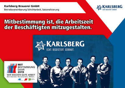 Ausstellerplakat Karlsberg Brauerei: Betriebsvereinbarung Schichtarbeit - Saisonalisierung