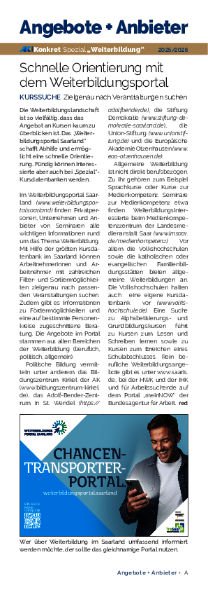 AK-Konkret-Spezial "Angebote und Anbieter" AK-Konkret-Spezial "Angebote und Anbieter" - Beilage Heft 5, Oktober 2025