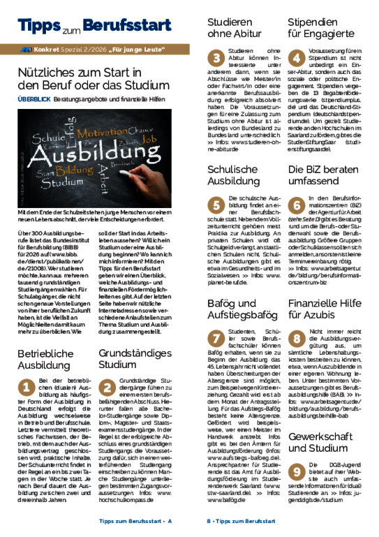 AK-Konkret Spezial "Tipps zuzm Berufsstart" - Beilage Heft 2, April 2026