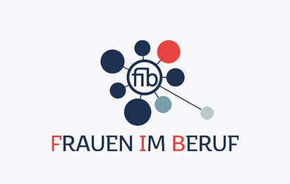 Logo der Netzwerkstelle Frauen im Beruf mit entsprechender Beschriftung und der Abkürzung "fib" in einem kleinen von Kreis