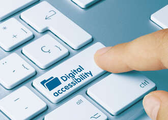 Adobe Stock Foto Tastatur mit Button Digital accessibility
