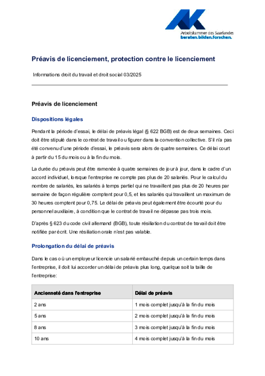 Licenciement (PDF sans barrière) - Informations droit social et droit du travail 3/2025