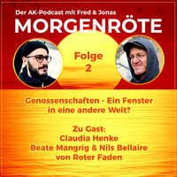 Bild mit Sonnenuntergang und Text zum Podcast Morgenröte Folge 2