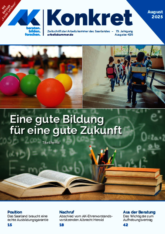 Eine gute Bildung für eine gute Zukunft - AK-Konkret, Heft 4, August 2025