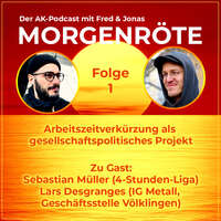Bild mit Sonnenuntergang und Text zum Podcast Morgenröte Folge 12