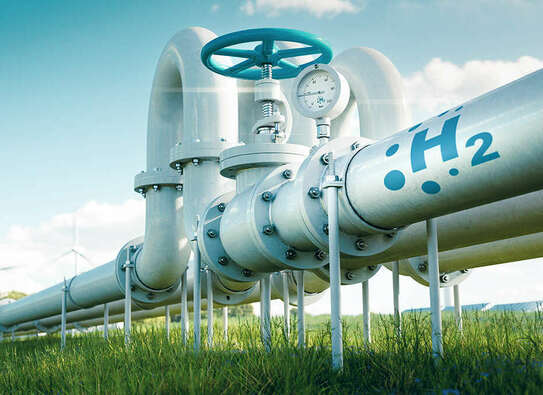 Eine Wasserstoffpipeline, als Symbol für die Transformation im Energiebereich