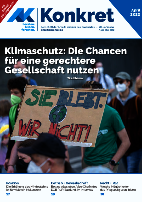 Klimaschutz - Die Chancen für eine gerechtere Gesellschaft nutzen! - (Heft 2, April 2022)