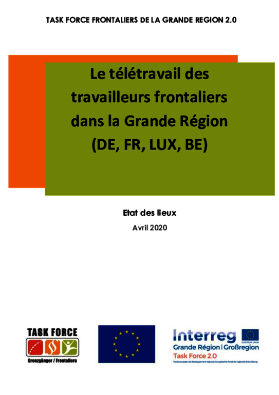 Le télétravail des travailleurs frontaliers dans la Grande Région  - (04/2020)