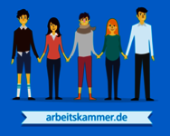Personen, die sich an Händen halten. Bildunterschrift: Arbeitskammer.de