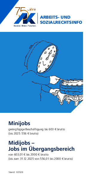 Minijobs - Jobs im Übergangsbereich - Arbeits- und Sozialrechtsinfo, 01/2026 (barrierefreie PDF)