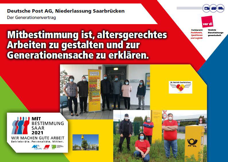 Ausstellerplakat Deutsche Post Saarbrücken: Generationenvertrag