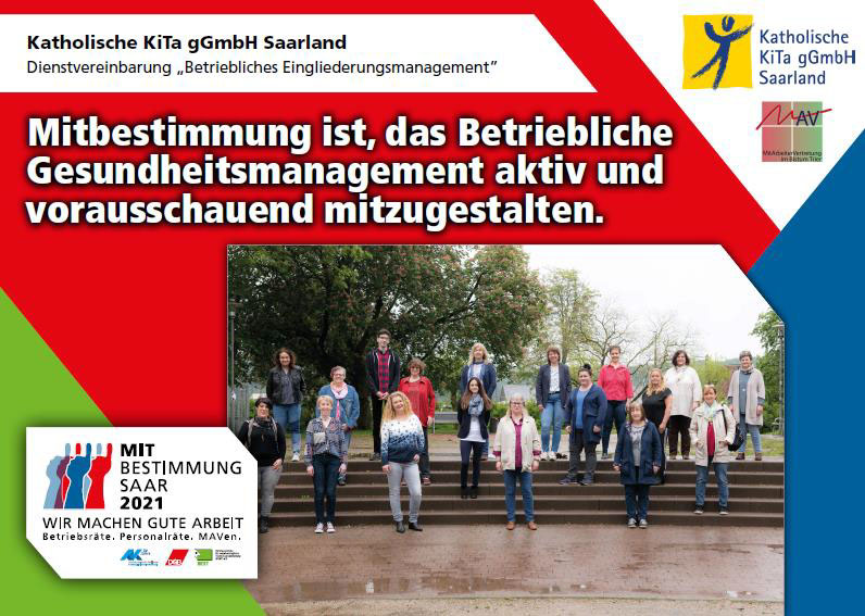 Ausstellerplakat Katholische KiTa Saarland: Dienstvereinbarung "Betriebliches Eingliederungsmanagement"