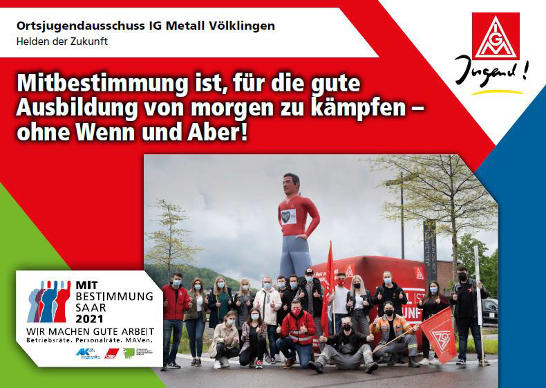 Ausstellerplakat Ortsjugendausschuss IGM Vöklingen: Helden der Zukunft