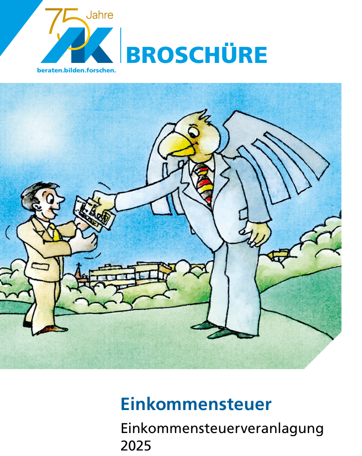 Kurt Heinemann Zeichnung zeigt einen Bundesadler, der einem Mann Geldscheine übergibt