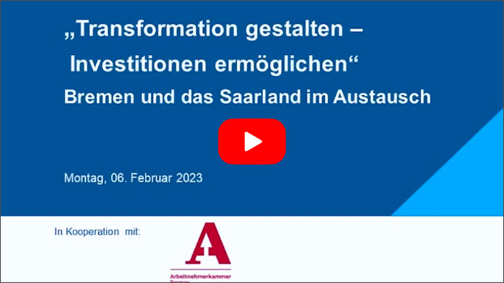 Videovorschaubild mit dem Schriftzug "Transformation gestalten - Investitionen ermöglichen"